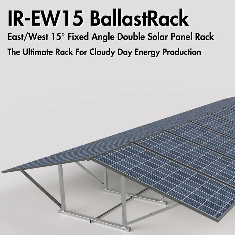 Integrarack IR-EW15 BallastRack™ East/West 15° Fixed Angle Double Solar Panel Rack