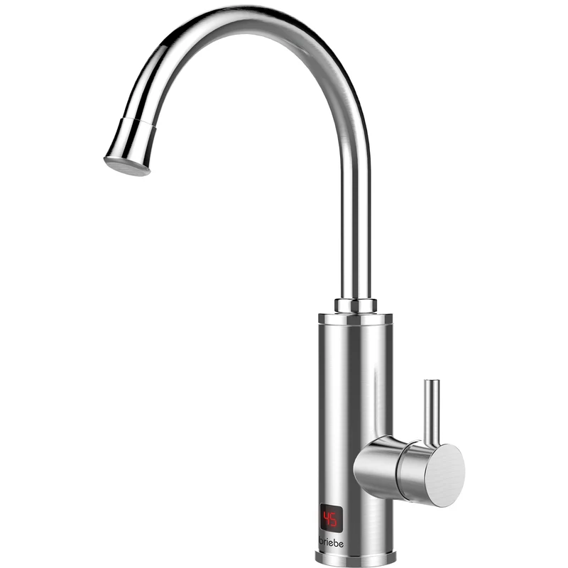 Grifo Eléctrico Instantáneo de Mesa para Cocina Agua Caliente al Instante Indicador Temperatura Acero Inox Bajo Consumo