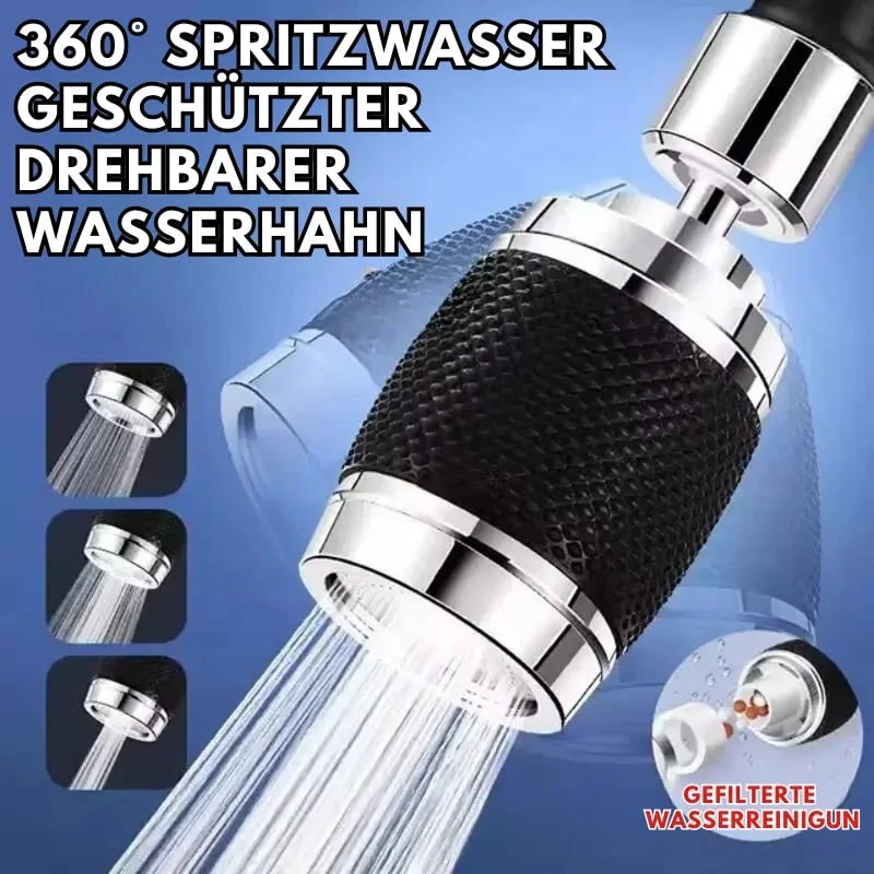 360° Rotatable Faucet Aerator with 3 Spray Modes and Chrome Metal Finish
