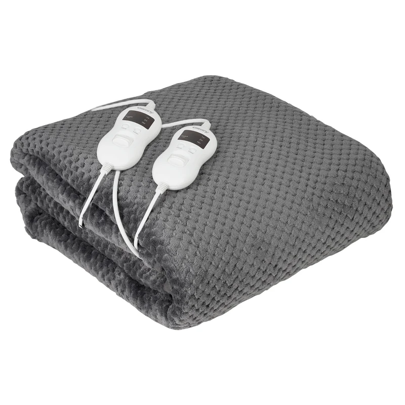 Manta eléctrica Camry, para 2 personas, dimensiones 150x160cm, 8 niveles de calefacción, potencia 2 x 60W, gris, CR 7417