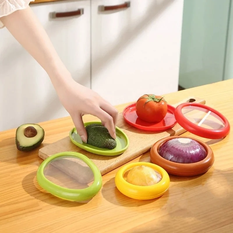 Reusable Silicone Food Savers for Cut Fruit and Vegetables
