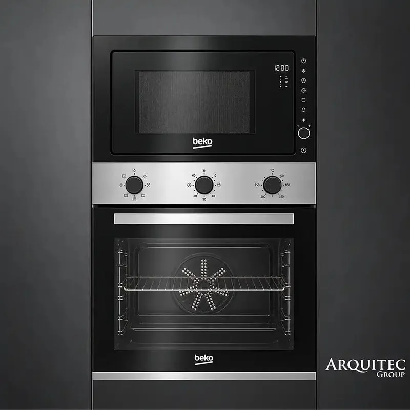 Torre de Hornos Beko 60 cm Microondas Grill + Horno 66 L BMGB25333X + BBIE12100XD
