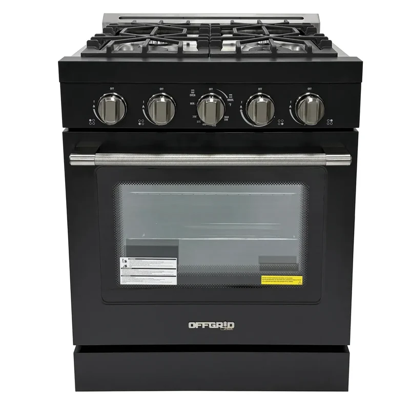 Unique UGP-R30OTHLPB | Classic Retro 30” Propane Gas Range in Black