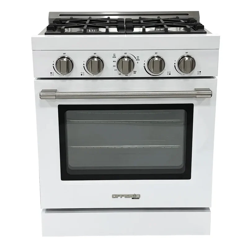 Unique UGP-R30OTHLPW | Classic Retro 30” Propane Gas Range in White