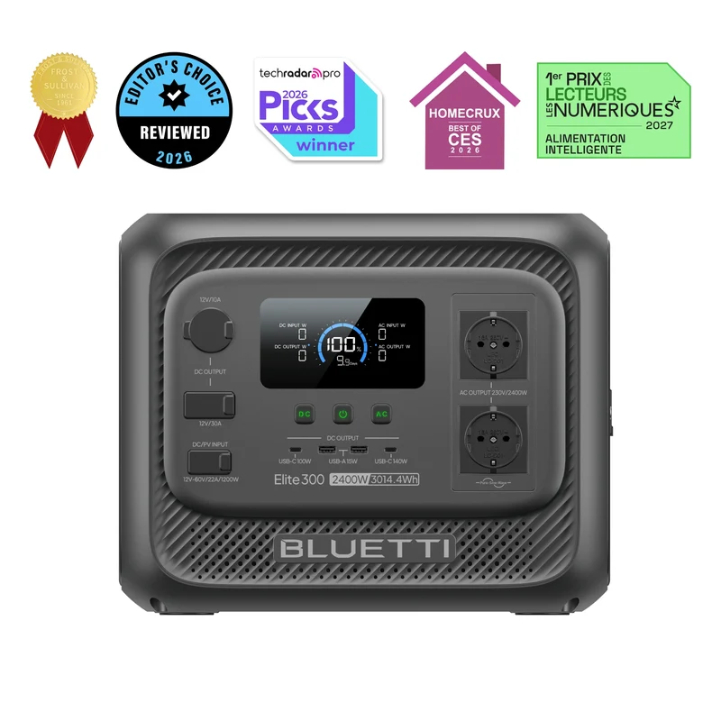 BLUETTI Elite 300 Estación de Energía Portátil | 2.400 W, 3.014,4 Wh