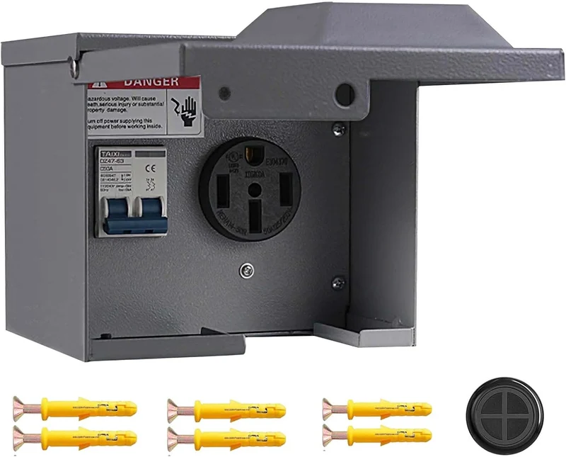 50 Amp Rv Outlet Box with Breaker