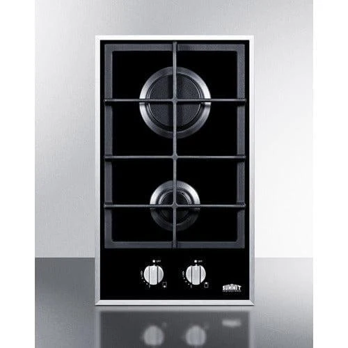 Summit 12" Wide 2-Burner Gas Cooktop GC2BGL