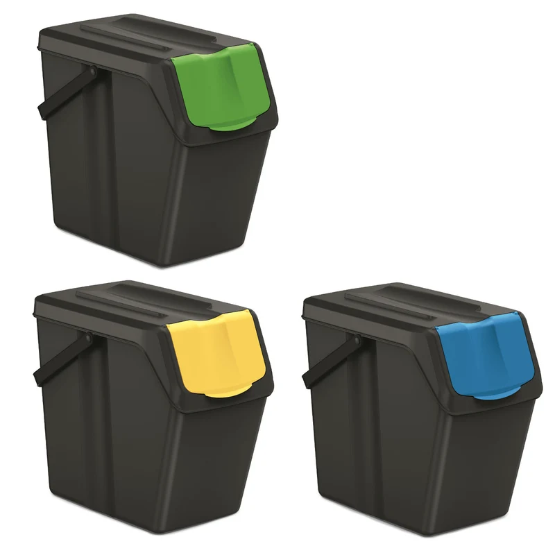 Papelera Keden SORTI BOX 3x25l - reciclaje negro