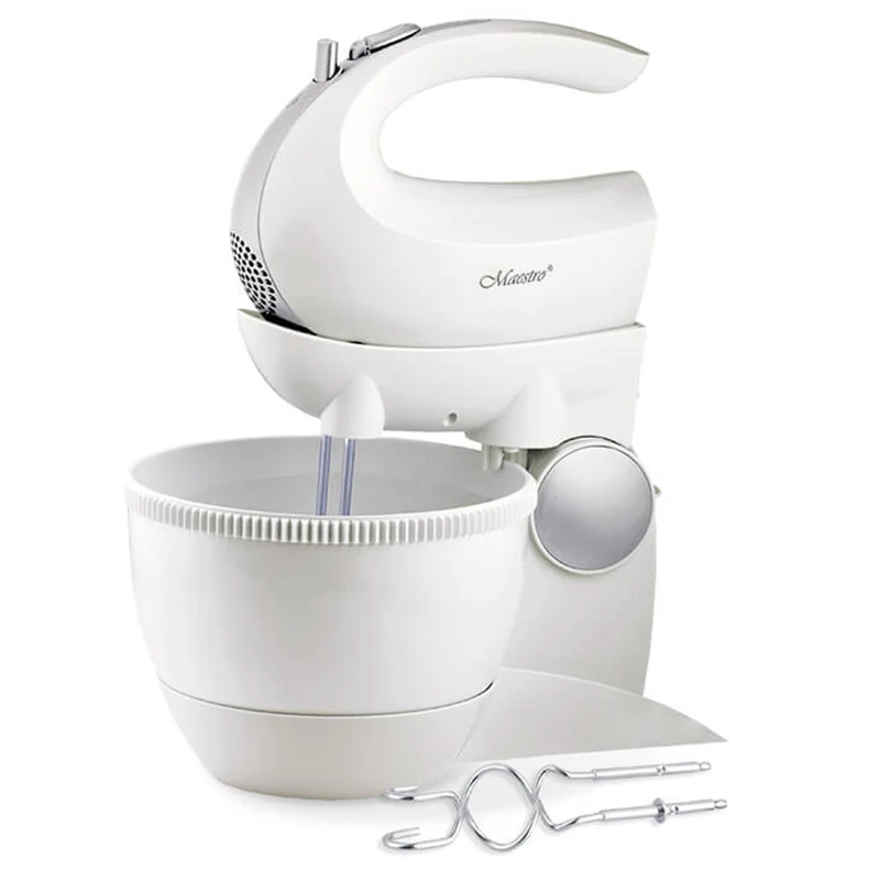 Maestro MR-556 Batidora Bol Giratorio, 5 Velocidades, Función Turbo, 600W, Blanco
