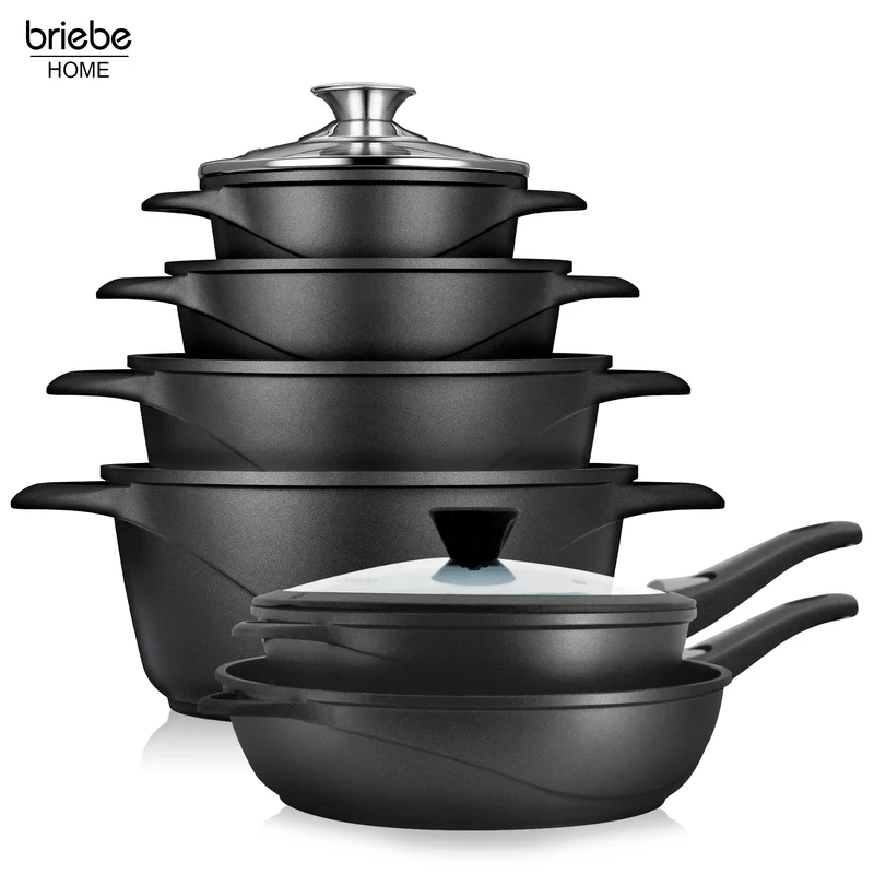 Batería Cocina Inducción + Juego Sartenes Granitec MGK1219