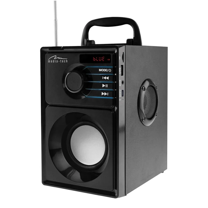 Media-Tech Altavoz inalámbrico, Bluetooth 5.1, radio FM, AUX, RMS 15W, MT3179