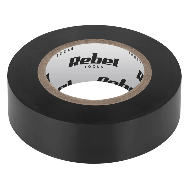 Cinta aislante adhesiva REBEL (0,13 mm x 19 mm x 10 yd) negra