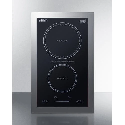 Summit SINC2B115TK13 13" Wide 115V 2-Zone Induction Cooktop