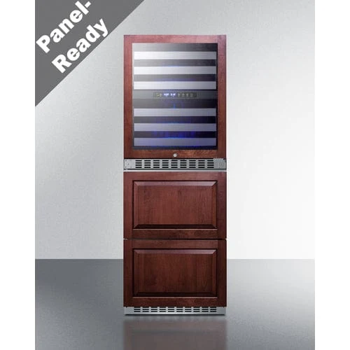 Summit 24" Wine Cellar and 2-Drawer Refrigerator-Freezer SWCDRF24PNR