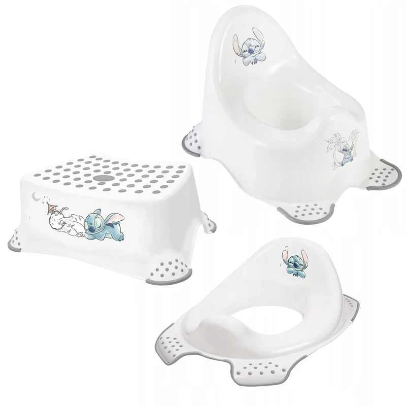 Plataforma antideslizante, de un solo escalón, máx. 80 kg + Cubierta para inodoro + Orinal Stitch