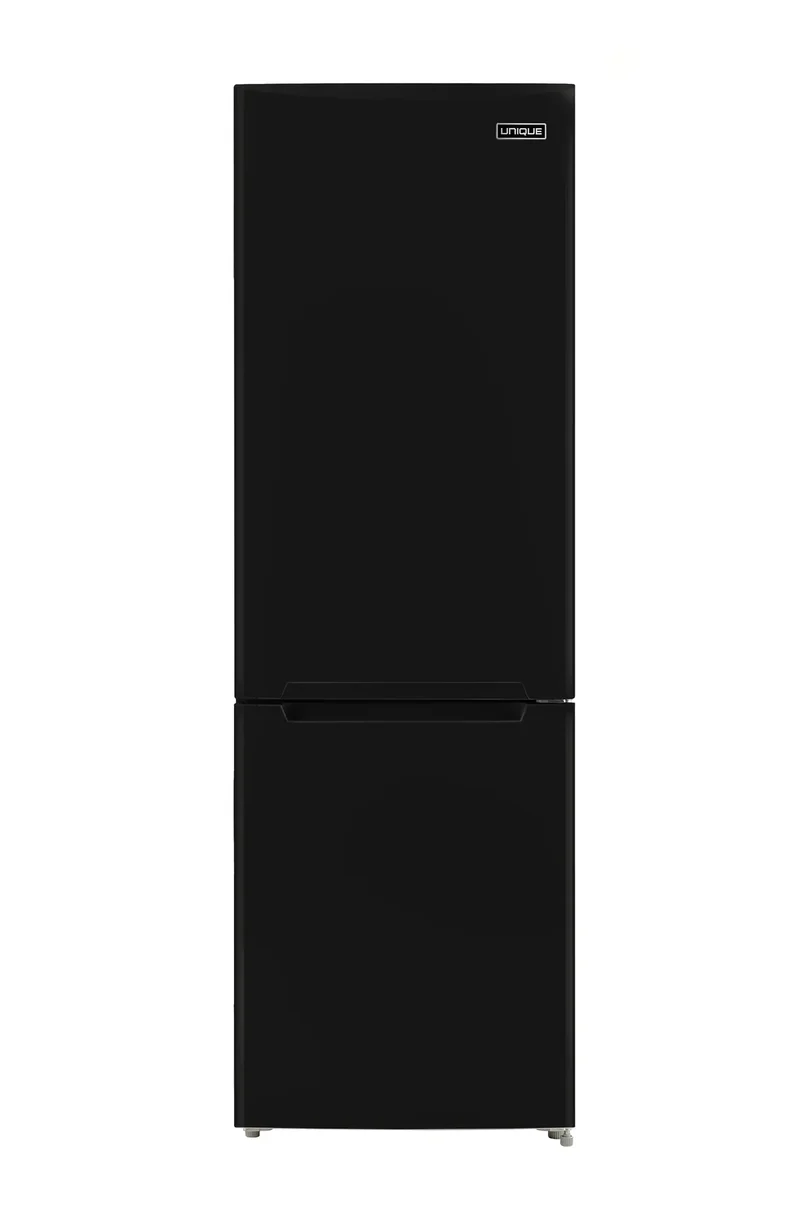 Unique UGP-325L B DC | 12 Cu Ft Black 12/24 Solar DC Refrigerator w/Bottom Freezer