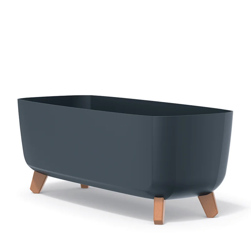 Maceta Prosperplast Gracia Case DGCL600-S433 con patas e inserto - color antracita