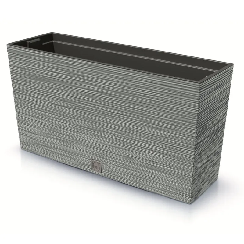 Prosperplast Furu Case Medio Jardinera con Maceta Macetero con Tiesto para Plantas Interior y Exterior Plástico Resistente Rectangular 77x23,5x40,6cm (Hormigón)