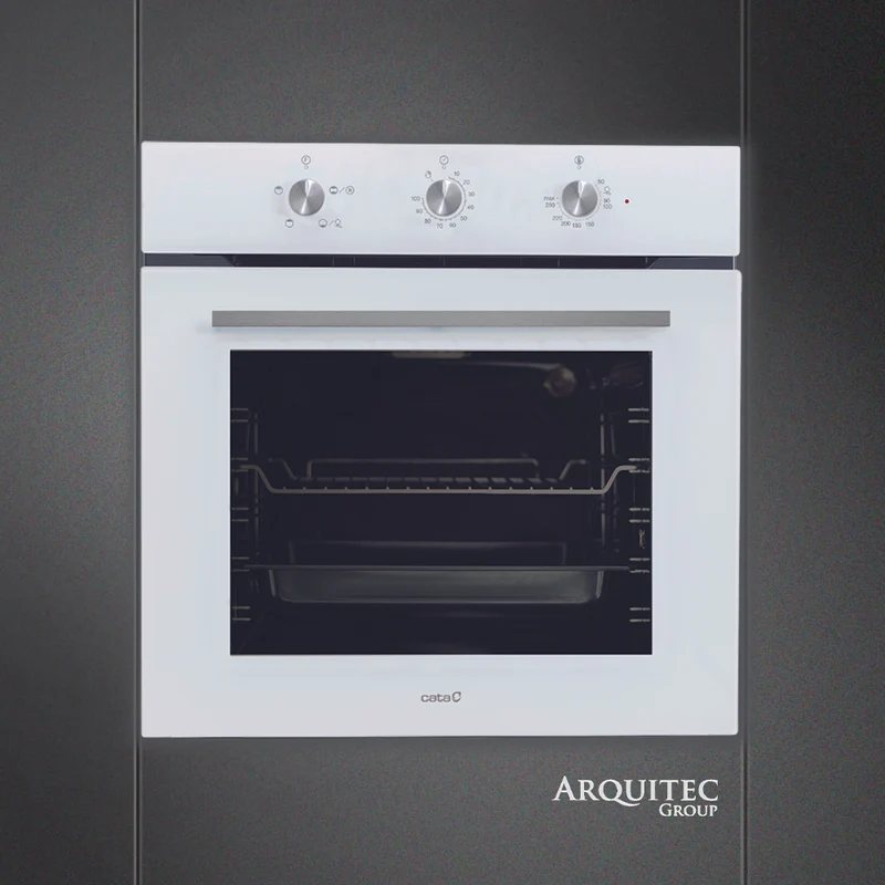 Horno eléctrico convencional | 60 cm - Cristal blanco - SES 7104 WH - Cata