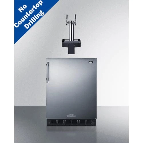 Summit SBC7BRSFLTWCFADA 24" Wide Floating Tap Cold Brew Kegerator | ADA