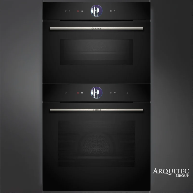 Torre de Hornos 60 cm Bosch | Serie 8 Black - Horno A Vapor HRG7361B1 + Horno Combi Microondas CMG7761B1