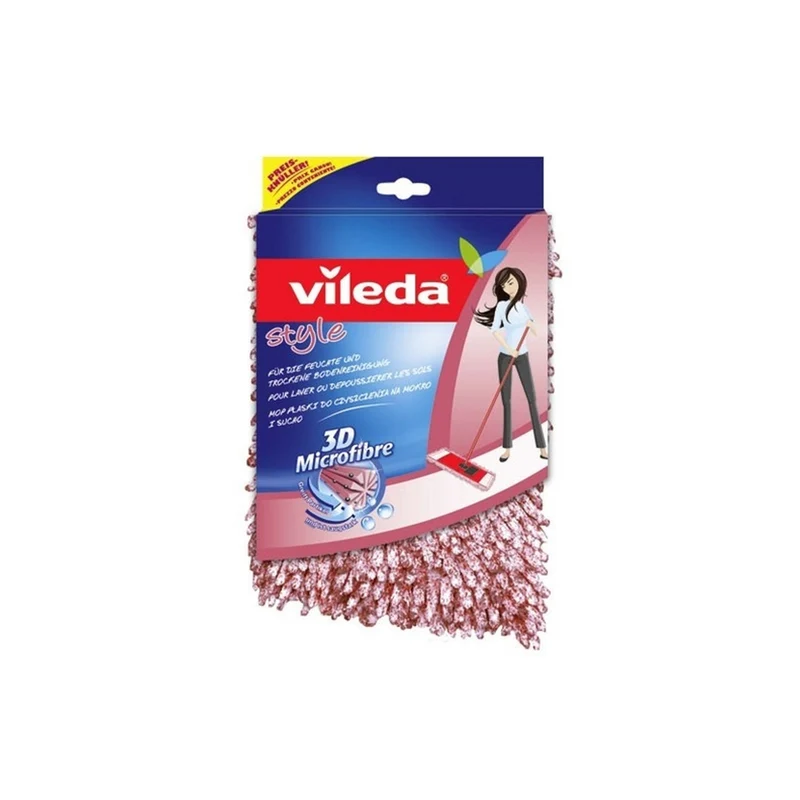 Vileda Felpa para Mopa Plana Insert para CHENILLE 3D Style calidad fregona plana