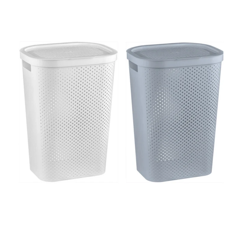 Cesta para almacenar la ropa sucia en estilo escandinavo 60L Curver Infinity