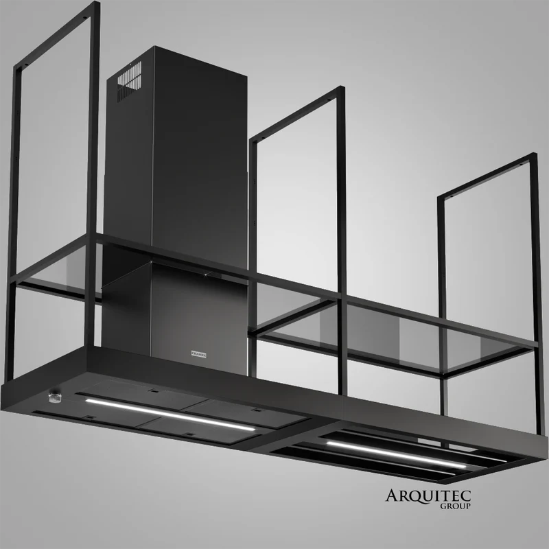 Campana de Isla T-Shelf black 180 cm - Franke