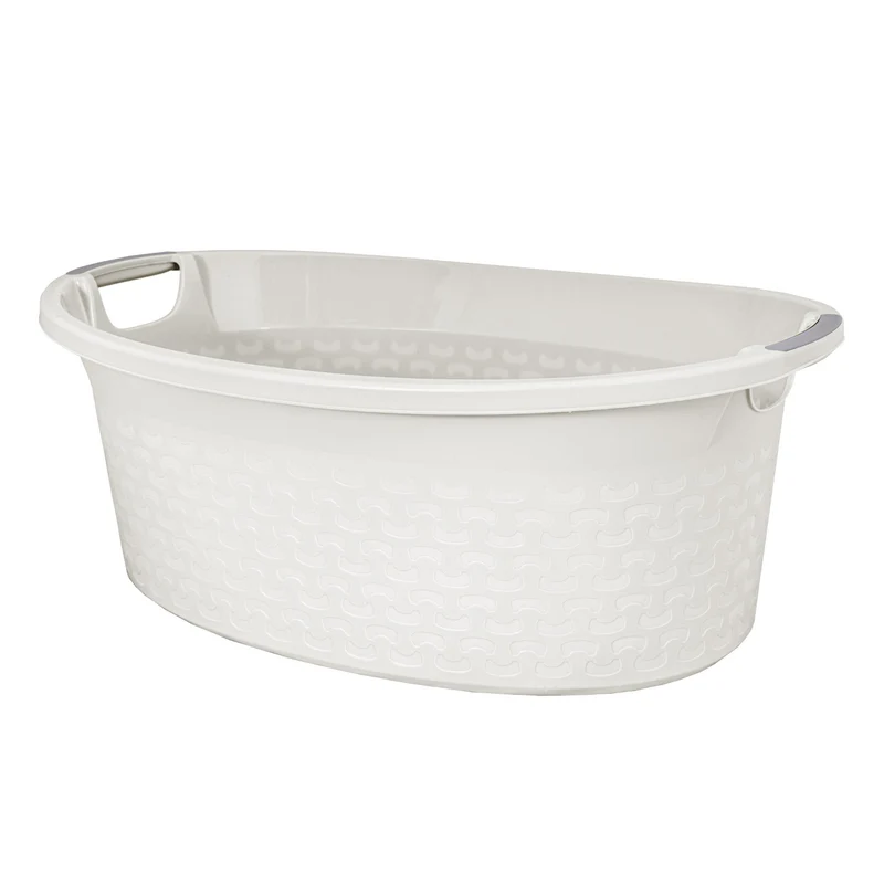 BranQ Cotton Bol ovalado para ropa sucia 60l color blanco antiguo