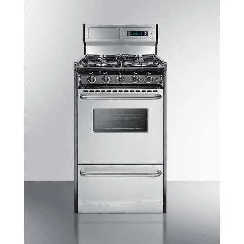 Summit 20" Wide Gas Range, Sealed Burners TTM1307BKSW