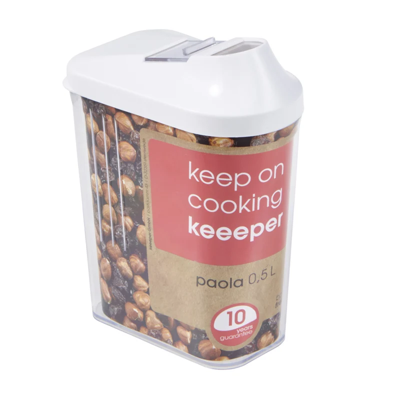 Recipiente transparente para productos a granel 0,5l Keeeper Paola