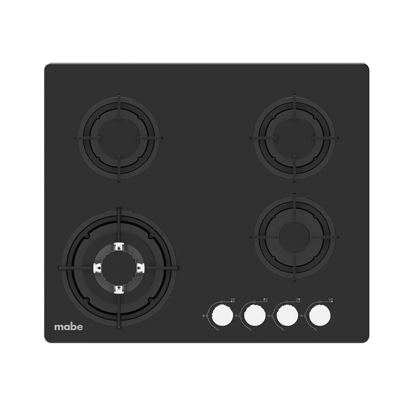 Estufa de Empotrar Cristal Negro 58X50 cm Hierro Fundido Gas Natural Marca Mabe