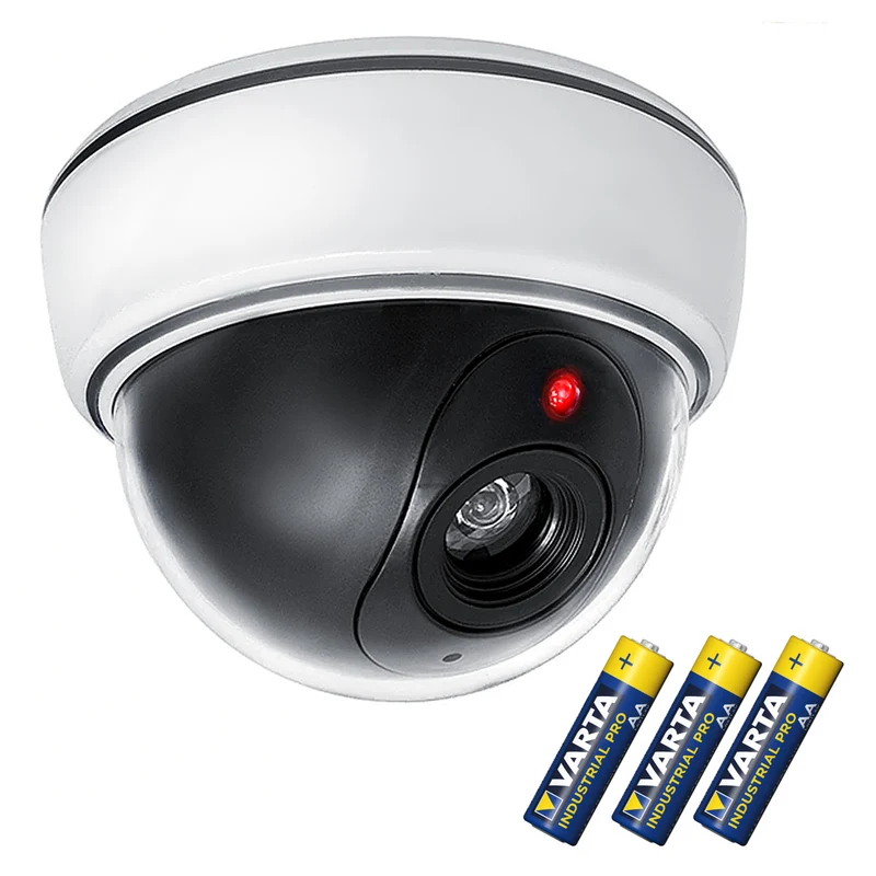 Cámara domo falsa DC2300 con LED intermitente + 3 pilas AA Varta Industrial