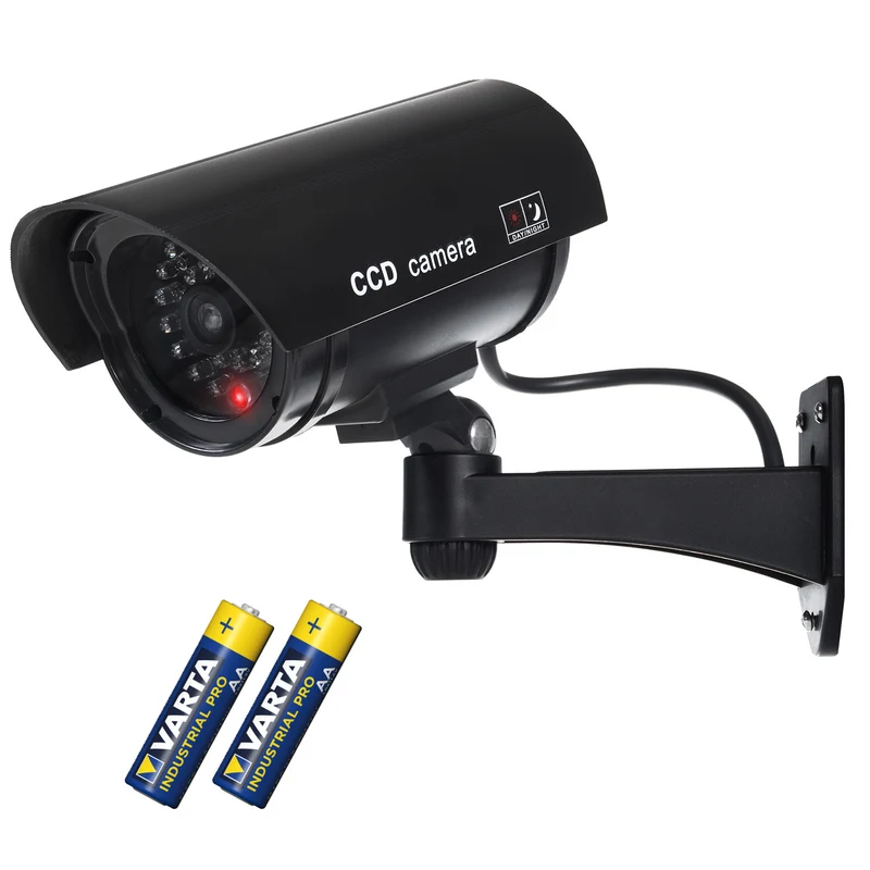 Cámara simulada con LED intermitente IR1100 B IR externo + 2 pilas Varta Industrial AA