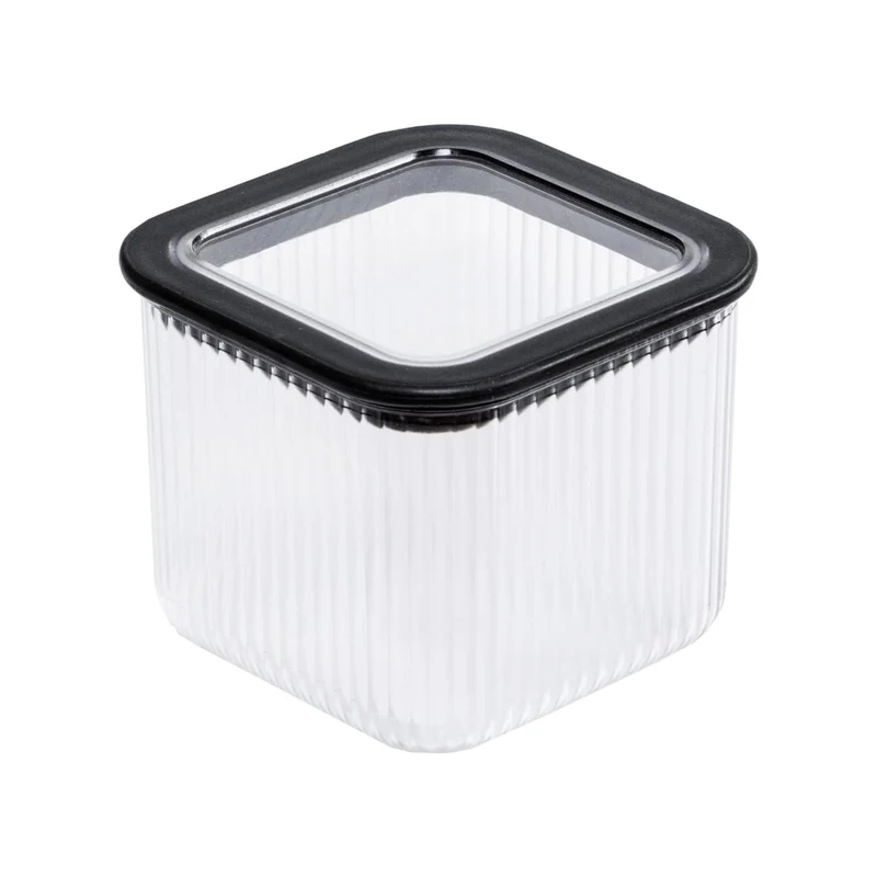 Recipiente de cocina Branq, para alimentos, 0,7 l, transparente con cierre negro, Neroli
