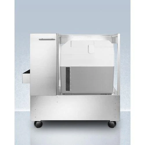 Accucold SPRF36CART|Stainless Steel Cart with Portable Refrigerator/Freezer
