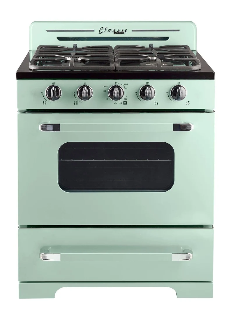 Unique Classic Retro UGP-30CR OF2 LG | 30" Off Grid Propane Range in Light Green