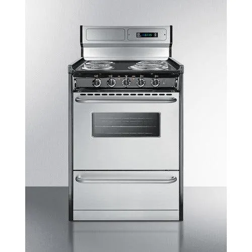 Summit 24" Wide Electric Coil Range TEM630BKWY