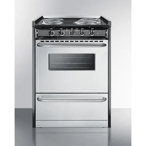 Summit 24" Wide Electric Coil Range TEM610BRWY