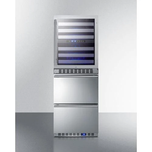 Summit Dual Zone: Wine Cellar & Refrigerator Drawers (SWCDAR24)