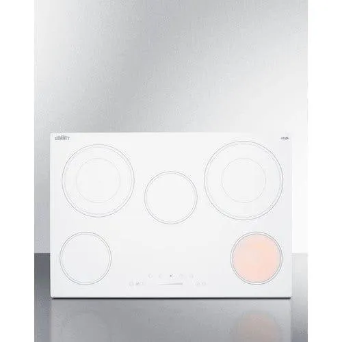 Summit 30" Wide 208-240V 5-Burner Radiant Cooktop CR5B30T8W