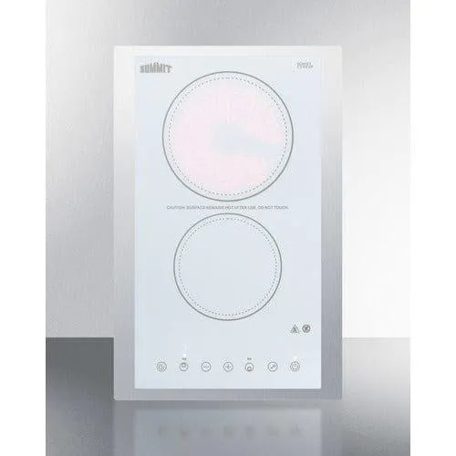 Summit 15" Wide 230V 2-Burner Radiant Cooktop CR2B23T4WTK15