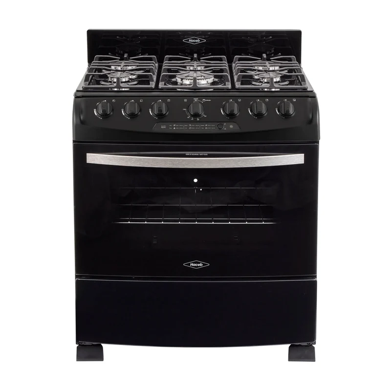 Estufa de Piso en Cristal Haceb de 76 cm Gas Natural, Negro
