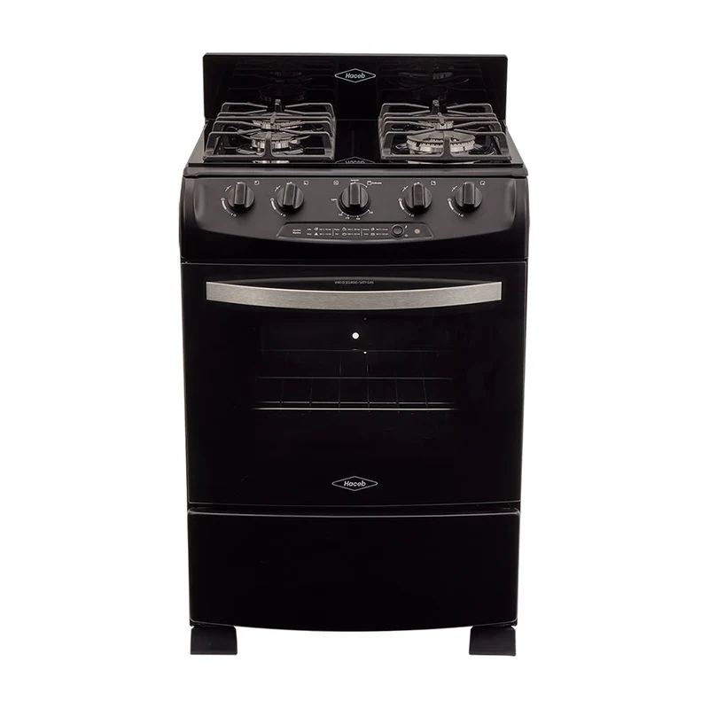 Estufa de Piso en Cristal Haceb de 60 cm Gas Propano, Negro