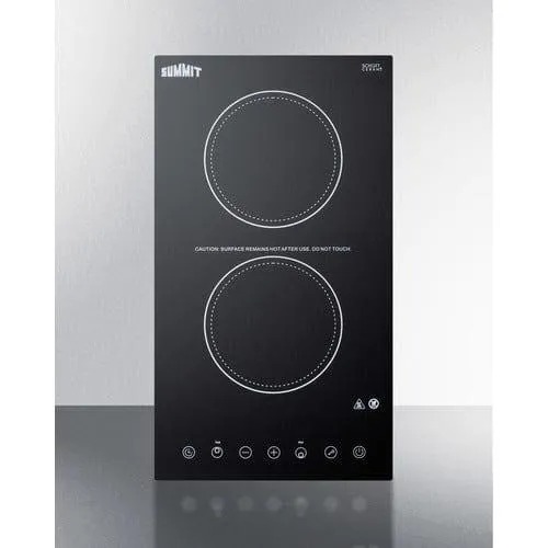 Summit 12" Wide 115V 2-Burner Radiant Cooktop CR2B15T1B
