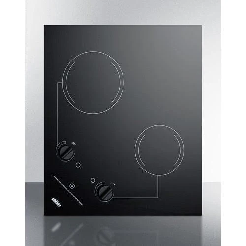 Summit 21" Wide 115V 2-Burner Radiant Cooktop CR2B121
