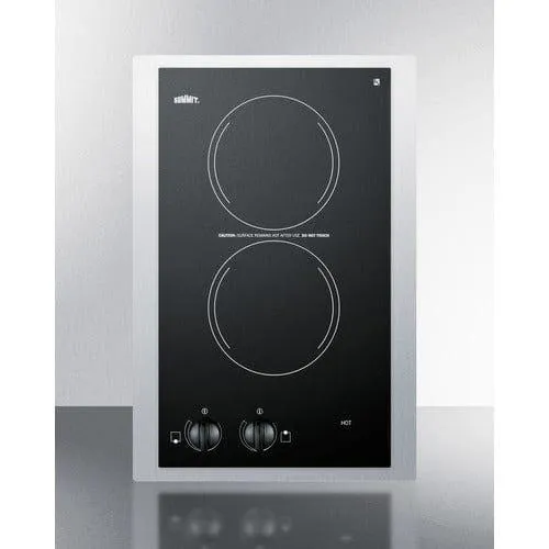 Summit 15" Wide 115V 2-Burner Radiant Cooktop CR2110TK15