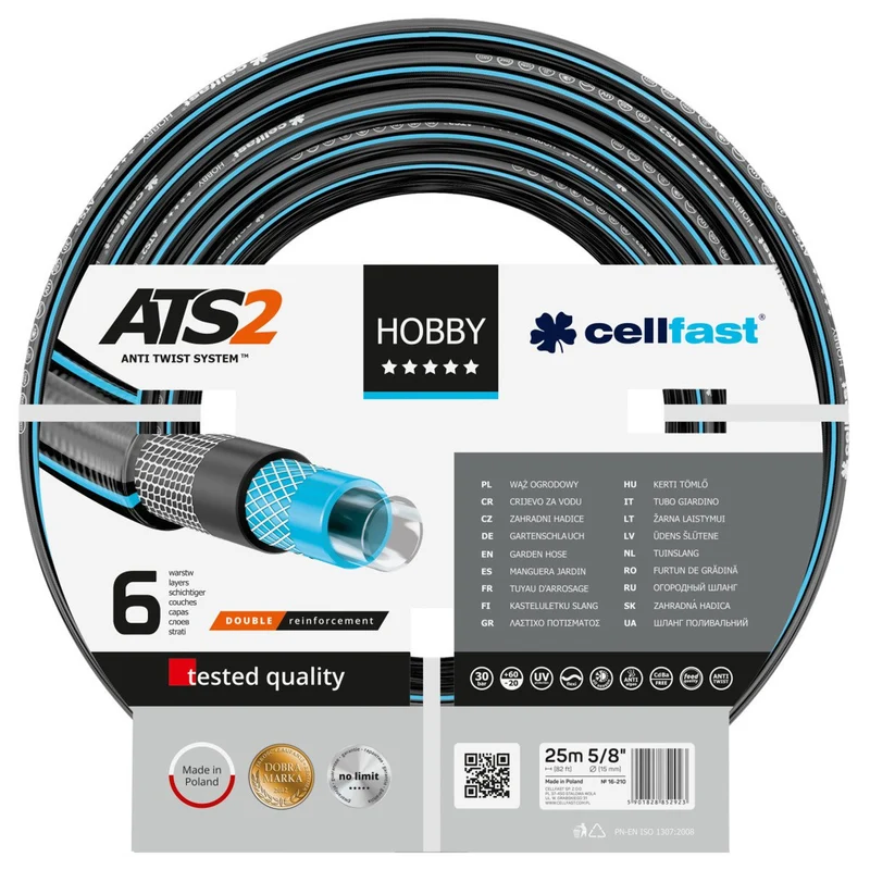 Manguera de jardín Cellfast Hobby ATS2 5/8" 25m 6-capas