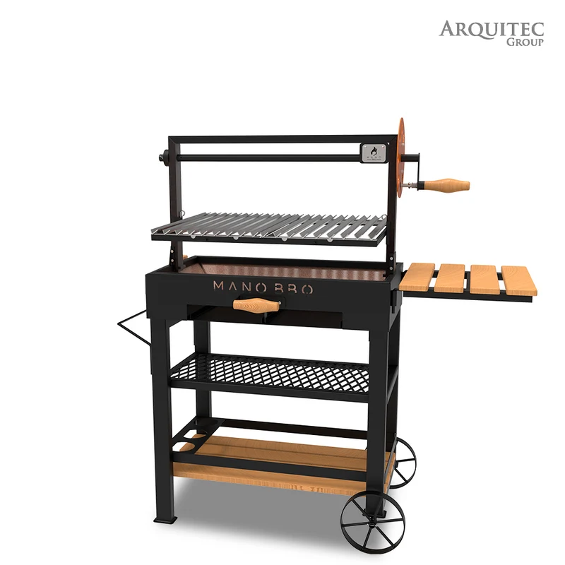 Asador Mano Parrillero MANO- con lateral derecho y sesta de fuego al lado izquierdo - AH0036