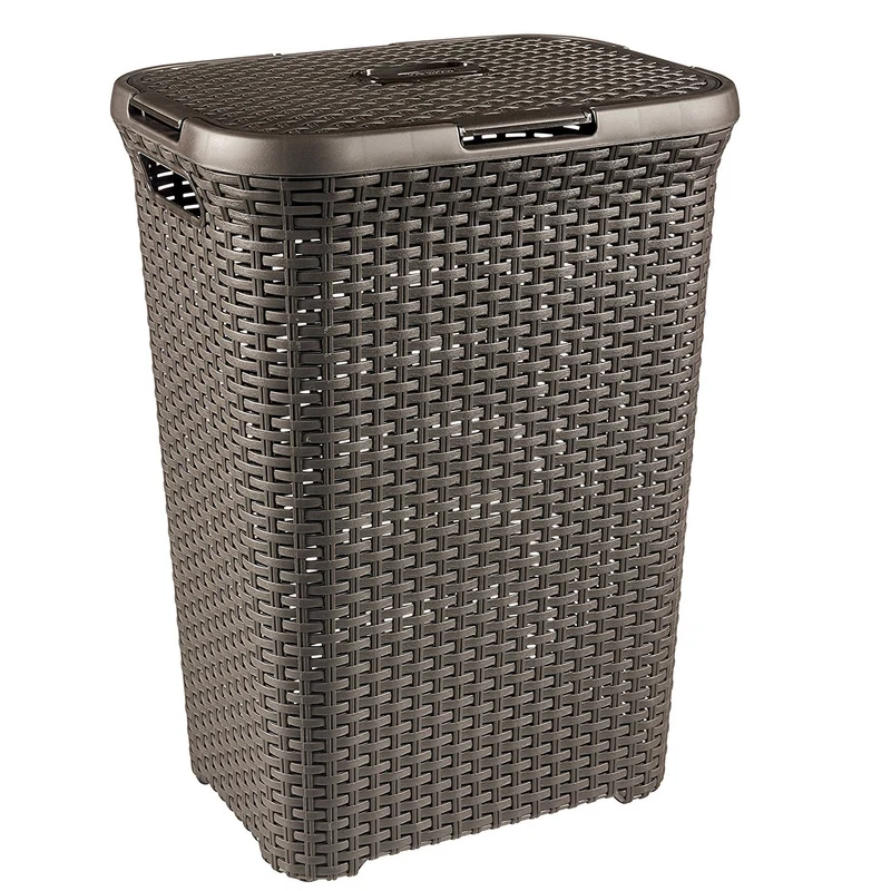 El cesto de ropa sucia Curver Natural Style Curry Tray 60l Marrón oscuro